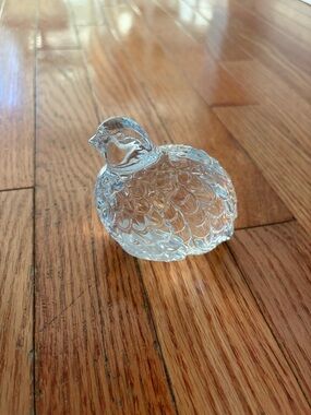 Val Saint Lambert Belgian Crystal Quail Figurine Signed & Numbered